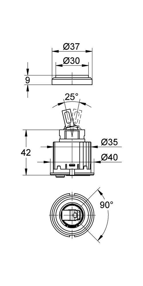 GROHE EICHELBERG Keramik-Kartusche ECOM