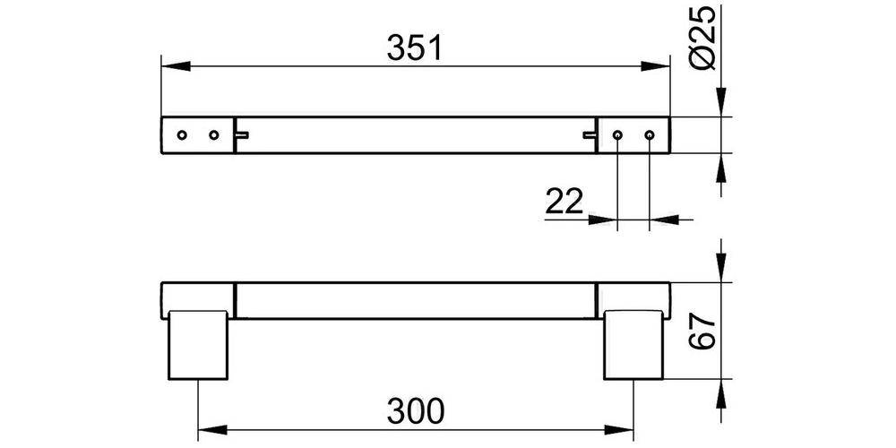 KEUCO Haltegriff PLAN 300mm verchromt 300 mm verchromt