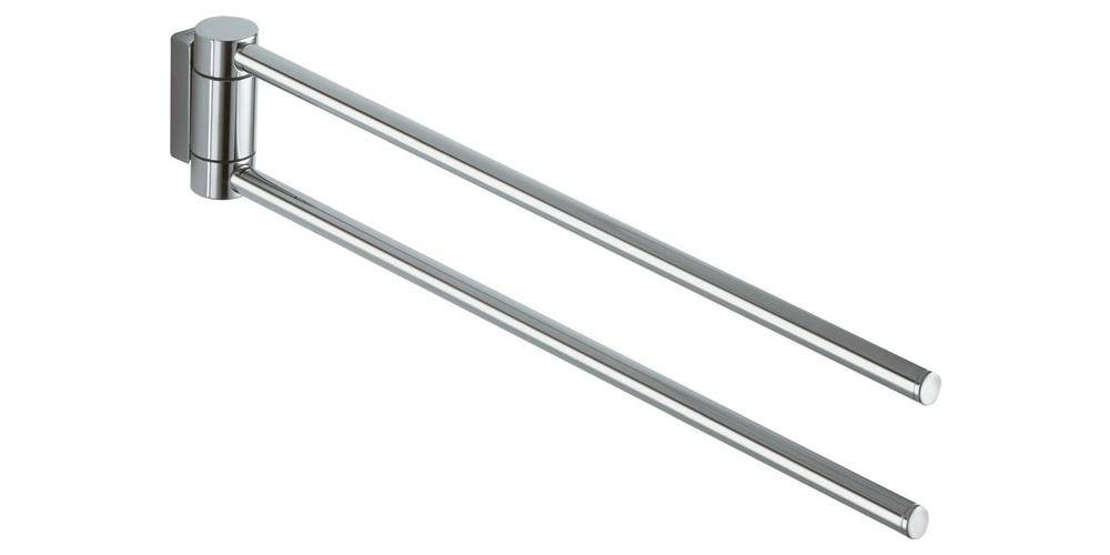 KEUCO Handtuchhalter PLAN 2-tlg schw 438mm Ausladung verchromt 438 mm