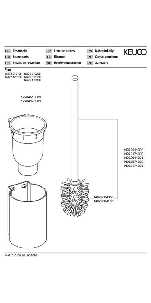 KEUCO Toilettenbürstengarnitur PLAN verchromt verchromt