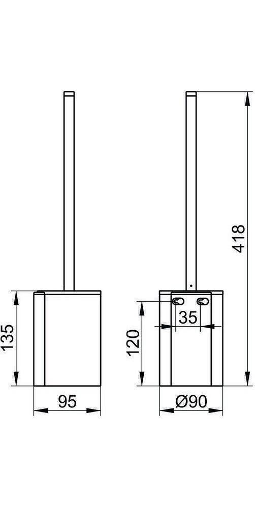 KEUCO Toilettenbürstengarnitur PLAN verchromt verchromt