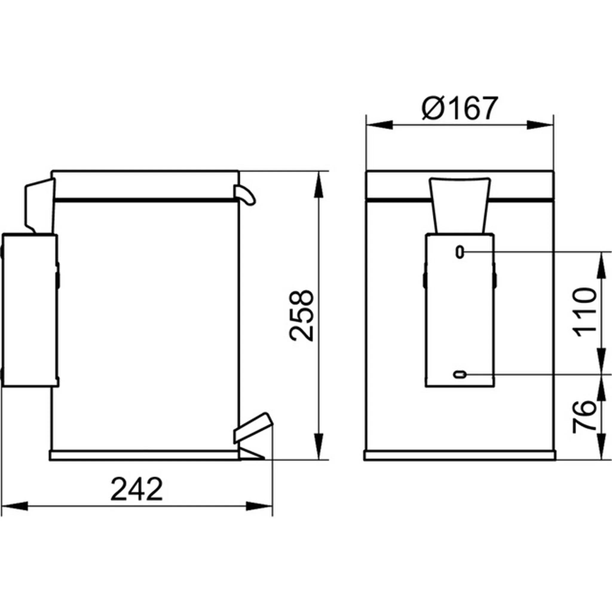 Keuco Plan Hygieneabfallsammler wandhängend, chrom-finish, 1 Stk.