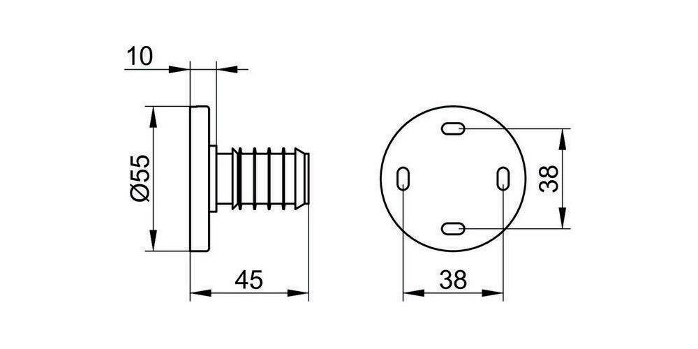 KEUCO Wandbefestigung PLAN mit Blende verchromt/weiß verchromt/weiß