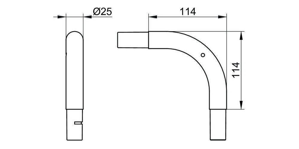 KEUCO Rohrbogen PLAN 90Grad für Viereck-Duschwannen vc