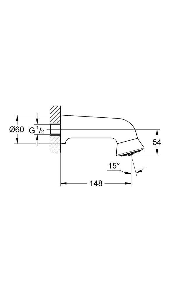 GROHE Sportkopfbrause RELEXA PLUS 60 Ausldg 148mm chr chrom