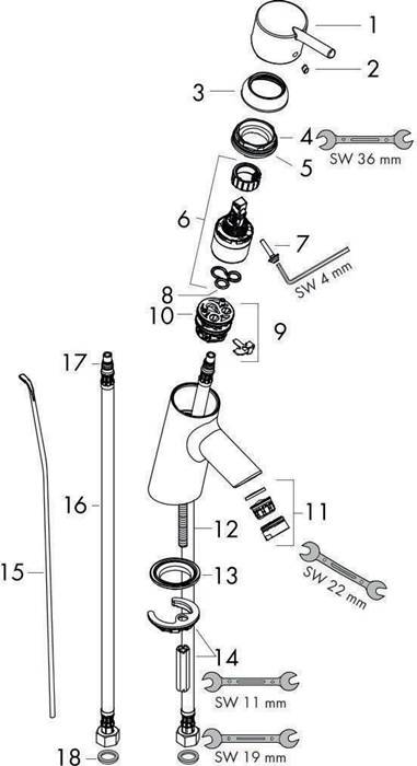 hansgrohe HG Einhebel-Waschtischmischer TALIS S chrom