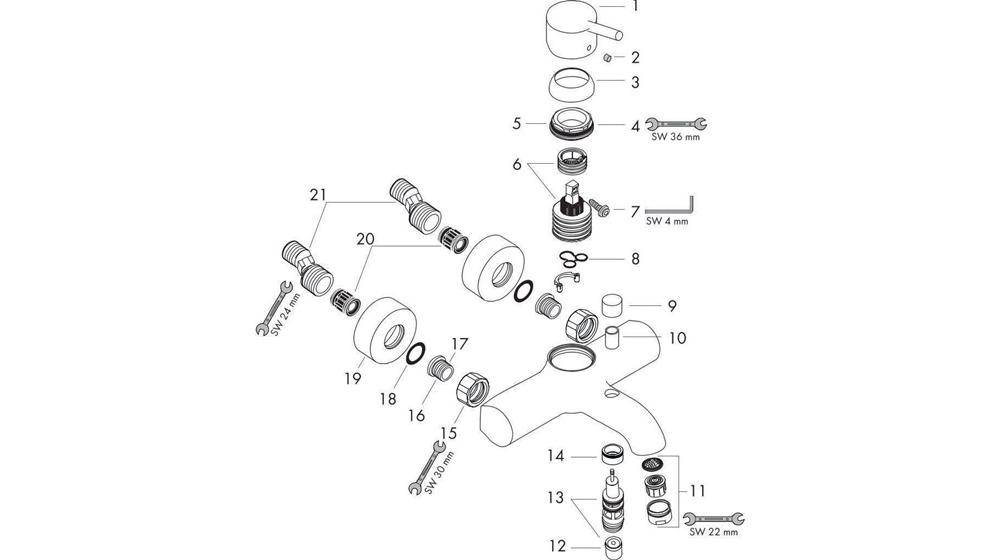 hansgrohe HG Einhebel-Wannenmischer TALIS S DN 15 AP m autom