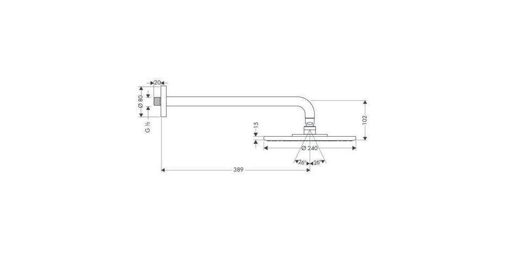 hansgrohe HG Kopfbrause RAINDANCE S 240 AIR 1jet DN 15 m Brause 390