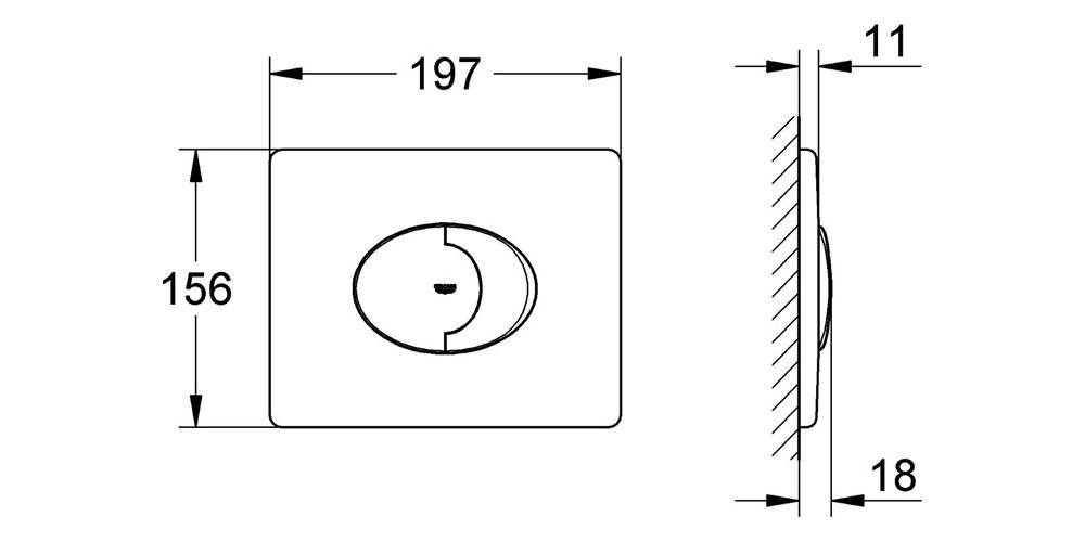 GROHE Abdeckplatte SKATE AIR 156x197mm chr chrom