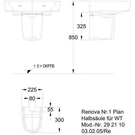 Geberit RENOVA Nr.1 PLAN Halbsäule weiß
