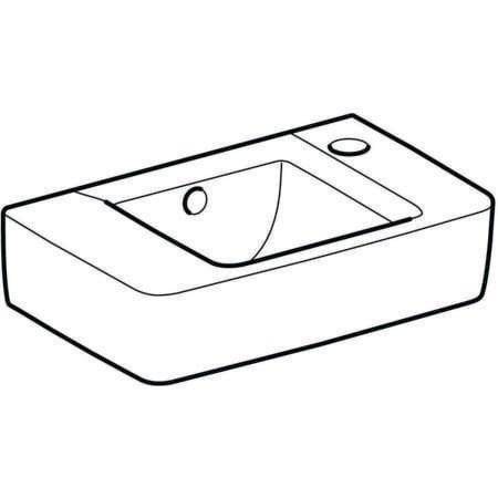 Geberit Handwaschbecken RENOVA PLAN m HL rechts mit Überlauf