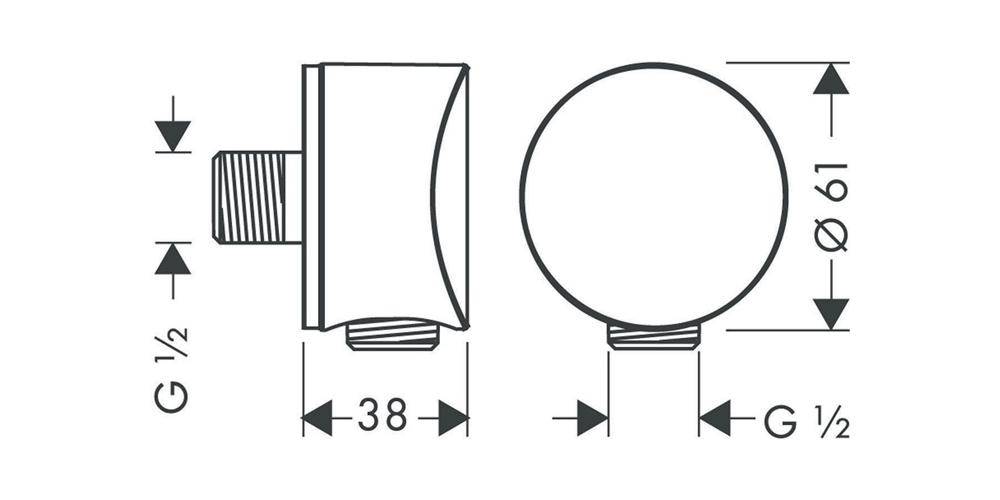hansgrohe HG Schlauchanschluss FIXFIT S ohne Rückflussverhinderer