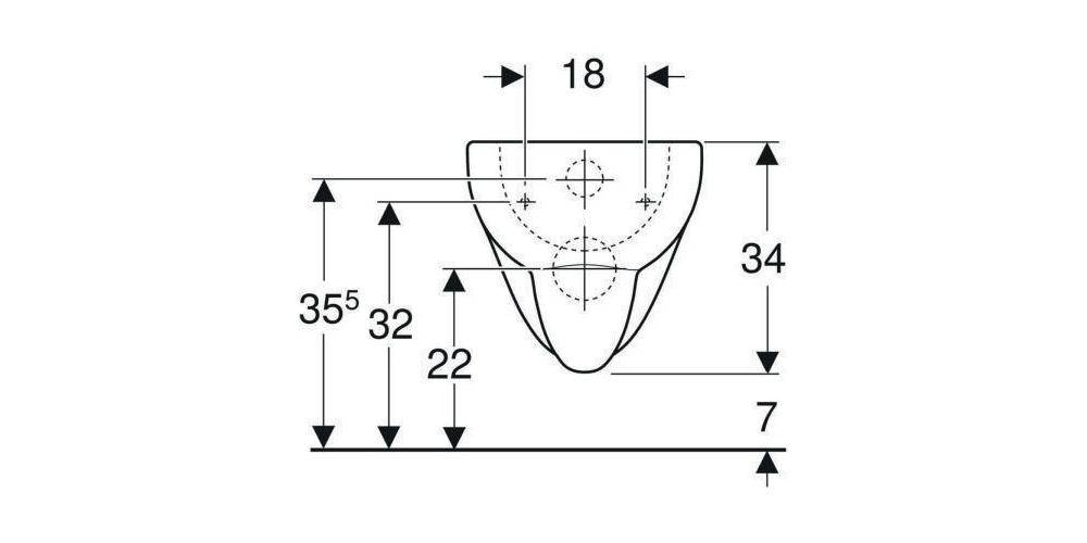 Geberit Wand-Tiefspül-WC RENOVA mit Spülrand weiß