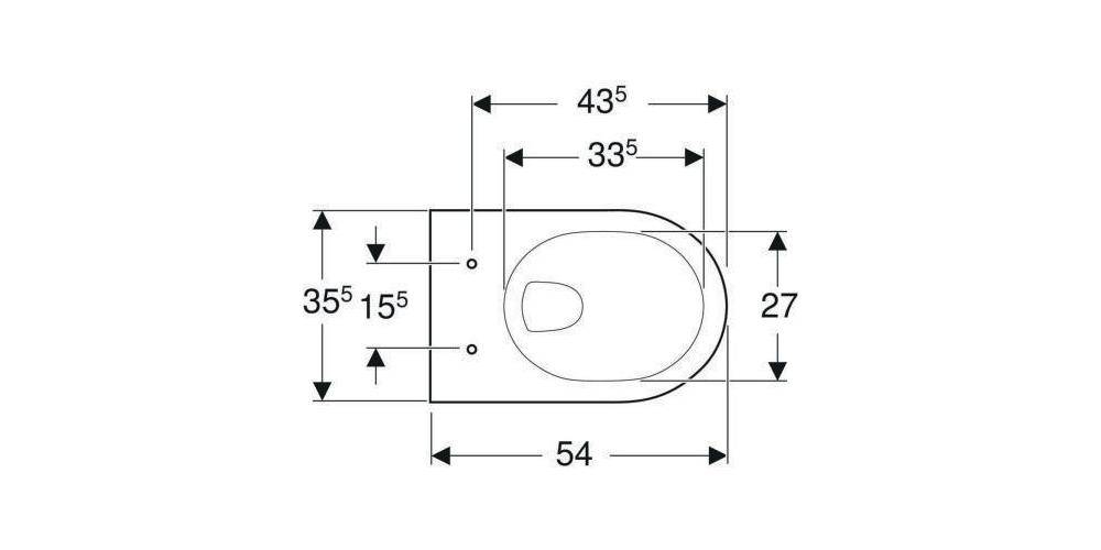 Geberit Wand-Tiefspül-WC RENOVA mit Spülrand weiß