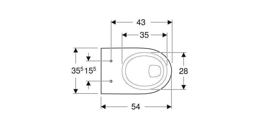 Geberit Wand-Flachspül-WC RENOVA weiß KT