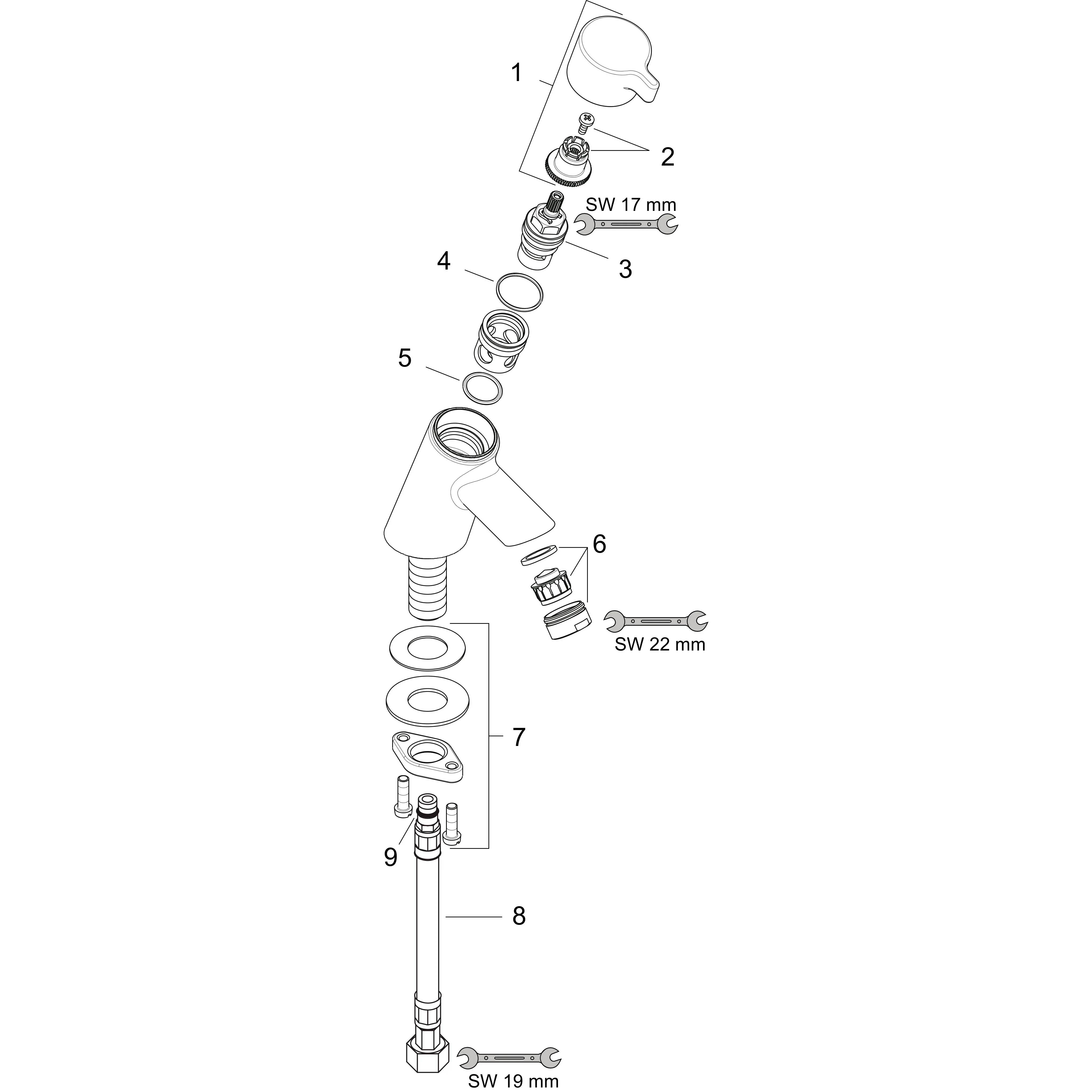 hansgrohe Standventil S DN15 chrom, 1 Stk.