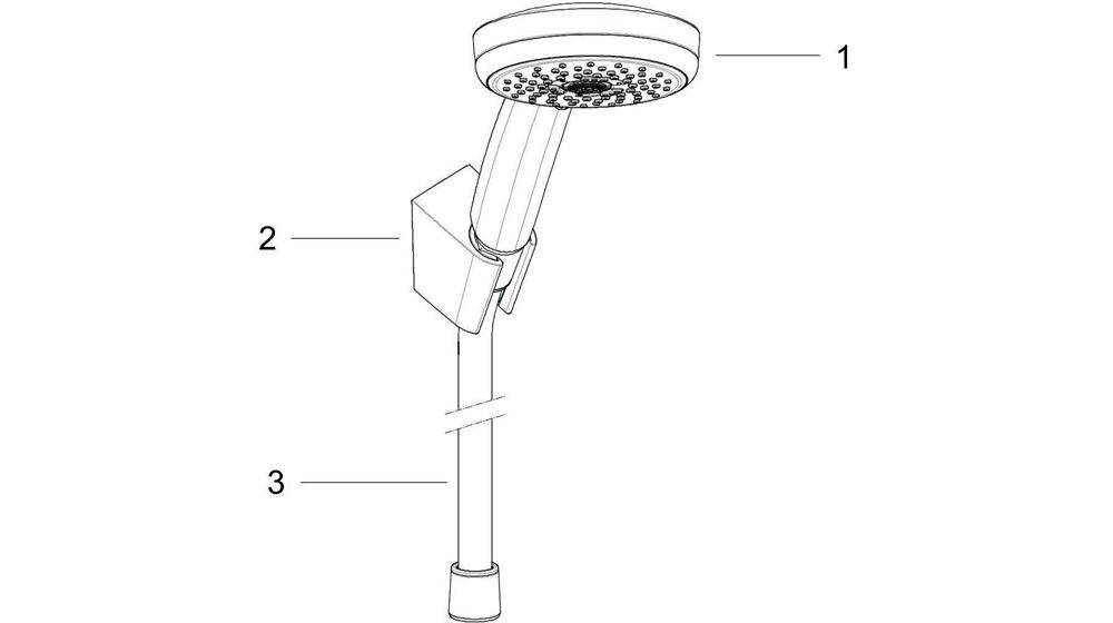 hansgrohe Brauseset CROMA 100 VARIO Isiflex Brauseschlauch 1600mm