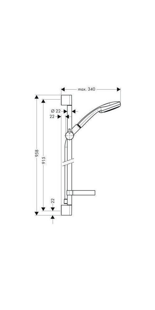 hansgrohe HG Brauseset CROMA 100 VARIO Brausestange Unica´C 900mm