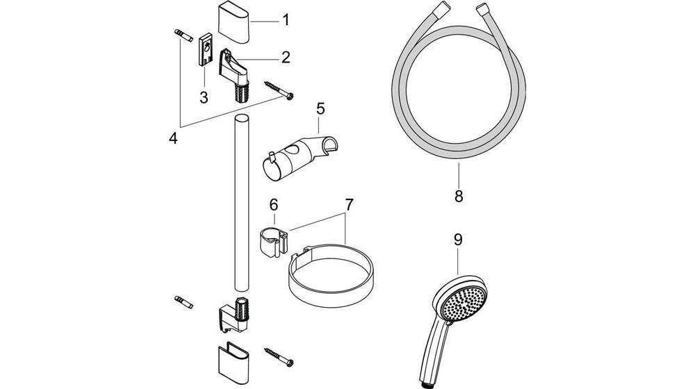 hansgrohe HG Brauseset CROMA 100 VARIO Brausestange Unica´C 650mm