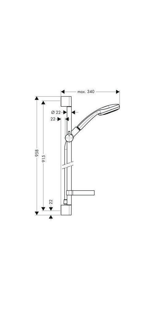 hansgrohe HG Brauseset CROMA 100 MULTI Brausestange Unica´C 900mm
