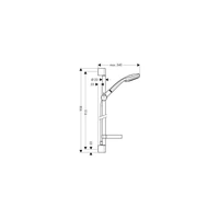 hansgrohe HG Brauseset CROMA 100 MULTI Brausestange Unica´C 900mm hansgrohe HG Brauseset CROMA 100 MULTI Brausestange Unica´C 900mm