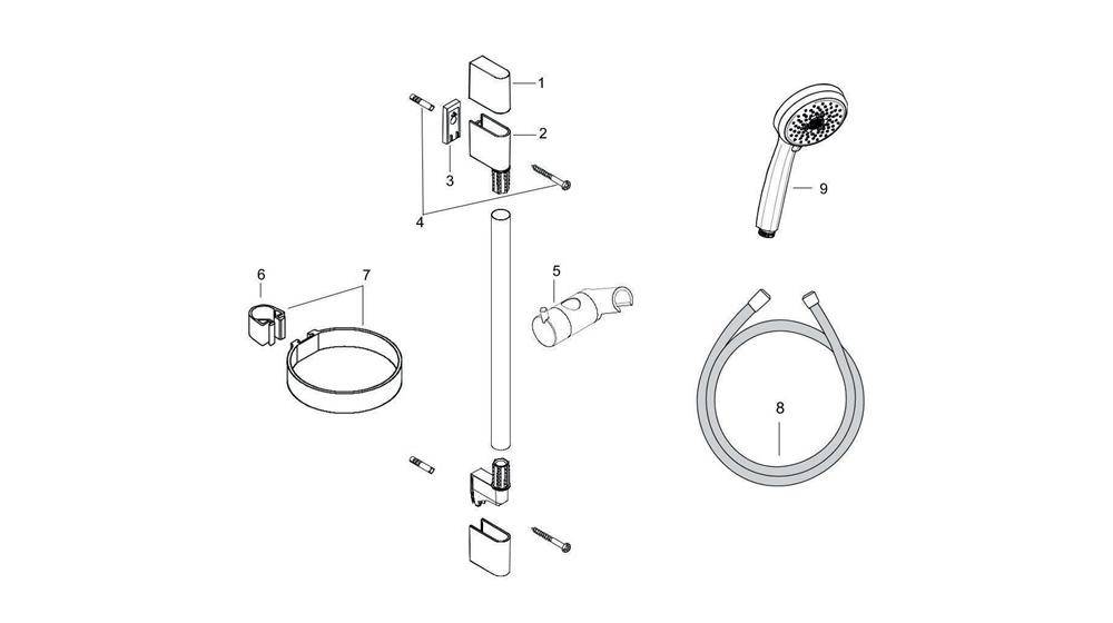 hansgrohe HG Brauseset CROMA 100 MULTI Brausestange Unica´C 900mm