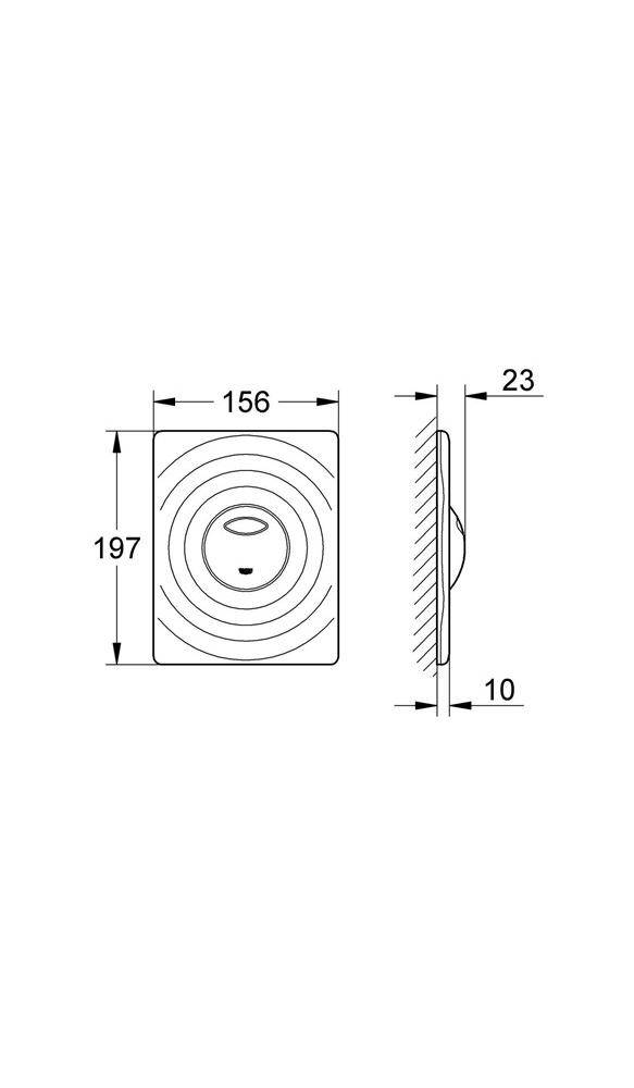 GROHE Abdeckplatte SURF 156x197mm chr chrom