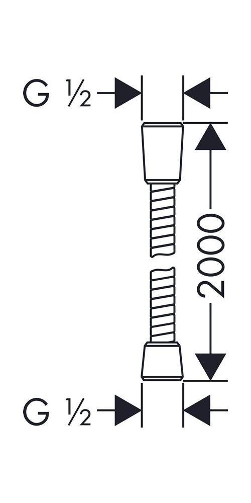 hansgrohe HG Metallbrauseschlauch SENSOFLEX 2000mm chrom