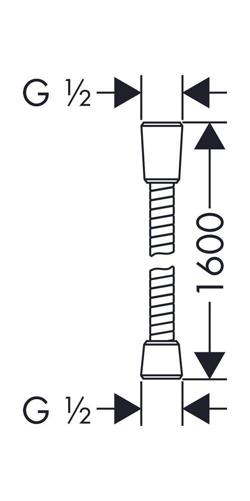 hansgrohe HG Metallbrauseschlauch SENSOFLEX 1600mm chrom