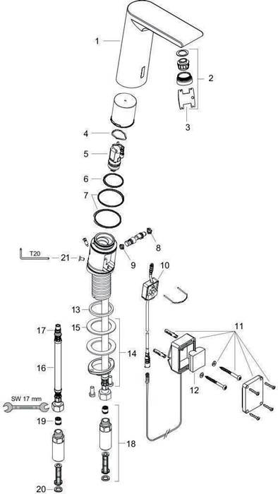 hansgrohe HG Elektronik-Waschtischmischer METRIS S DN 15 m