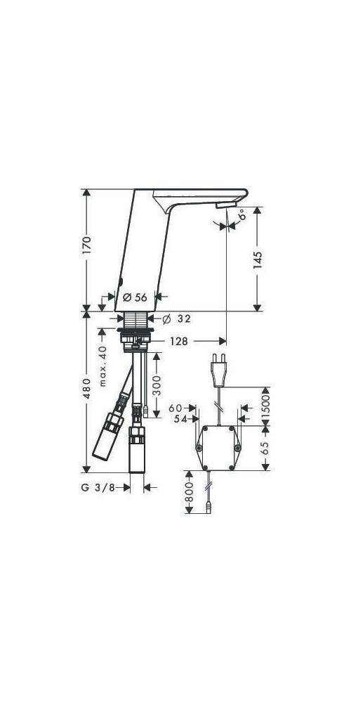 hansgrohe HG Elektronik-Waschtischmischer METRIS E DN 15 m Temp.reg.