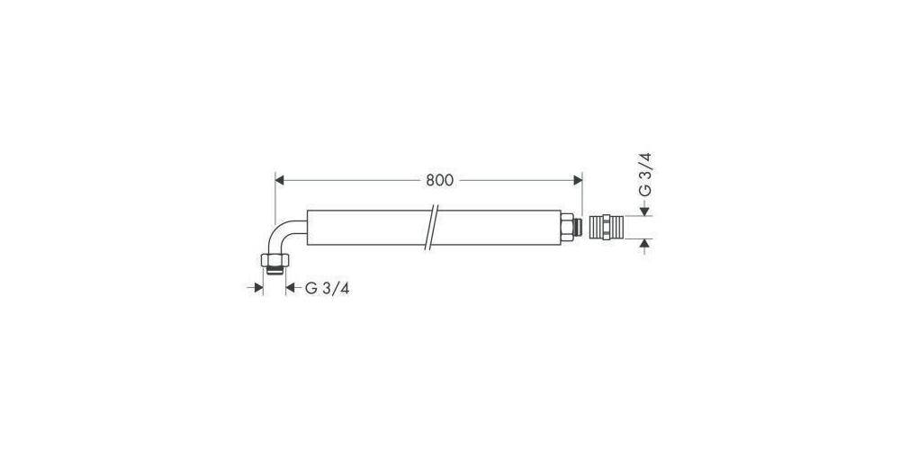 hansgrohe HG Anschlussrohr flexibel, mit Winkelstück 90Grad 800mm