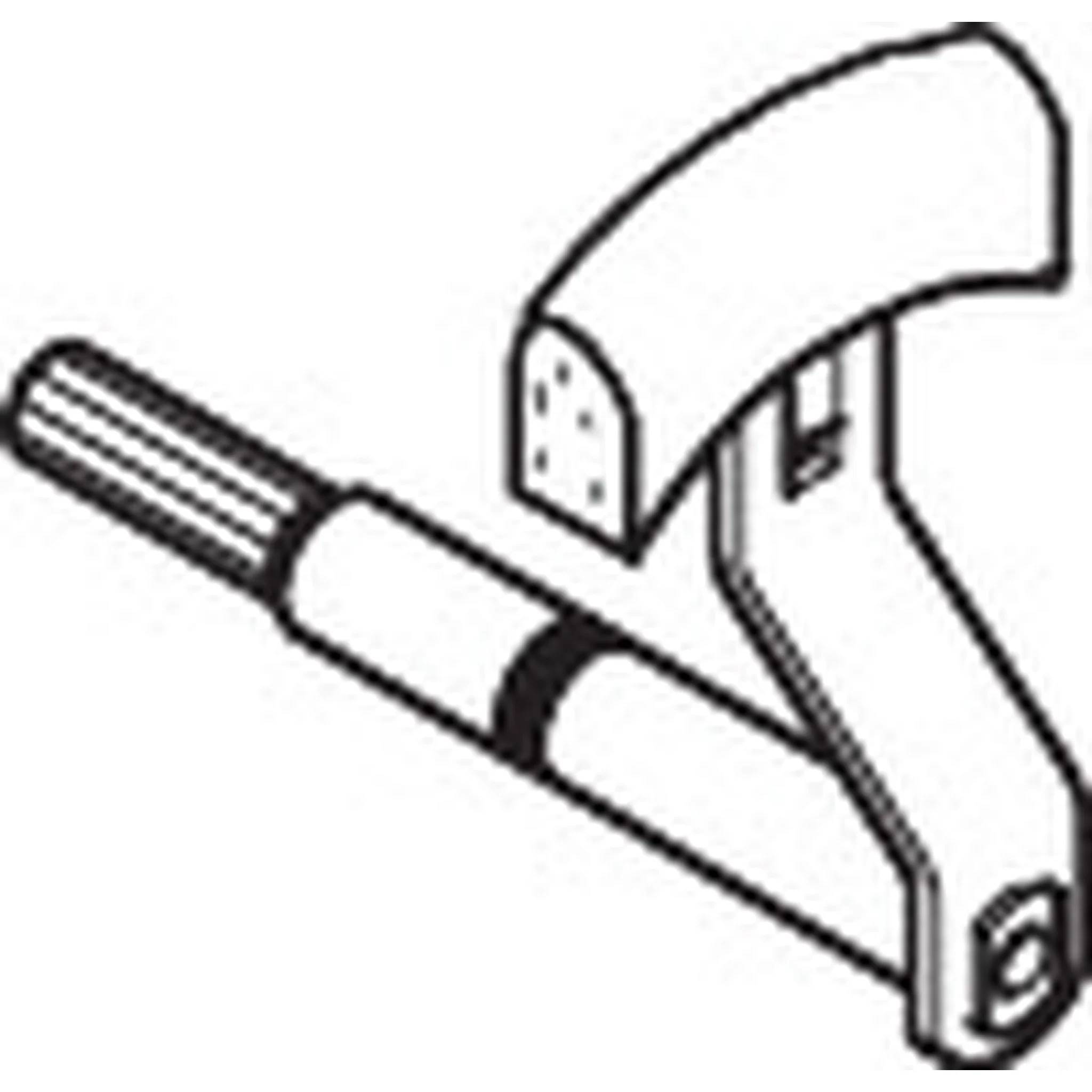 Illustration eines Klauenhammers, der auf das Ende einer gerillten Stange oder eines Bolzens schlägt.