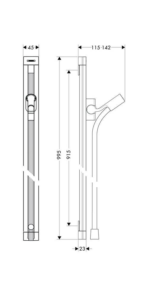 hansgrohe HG Brausestange RAINDANCE UNICA'S 900mm chrom