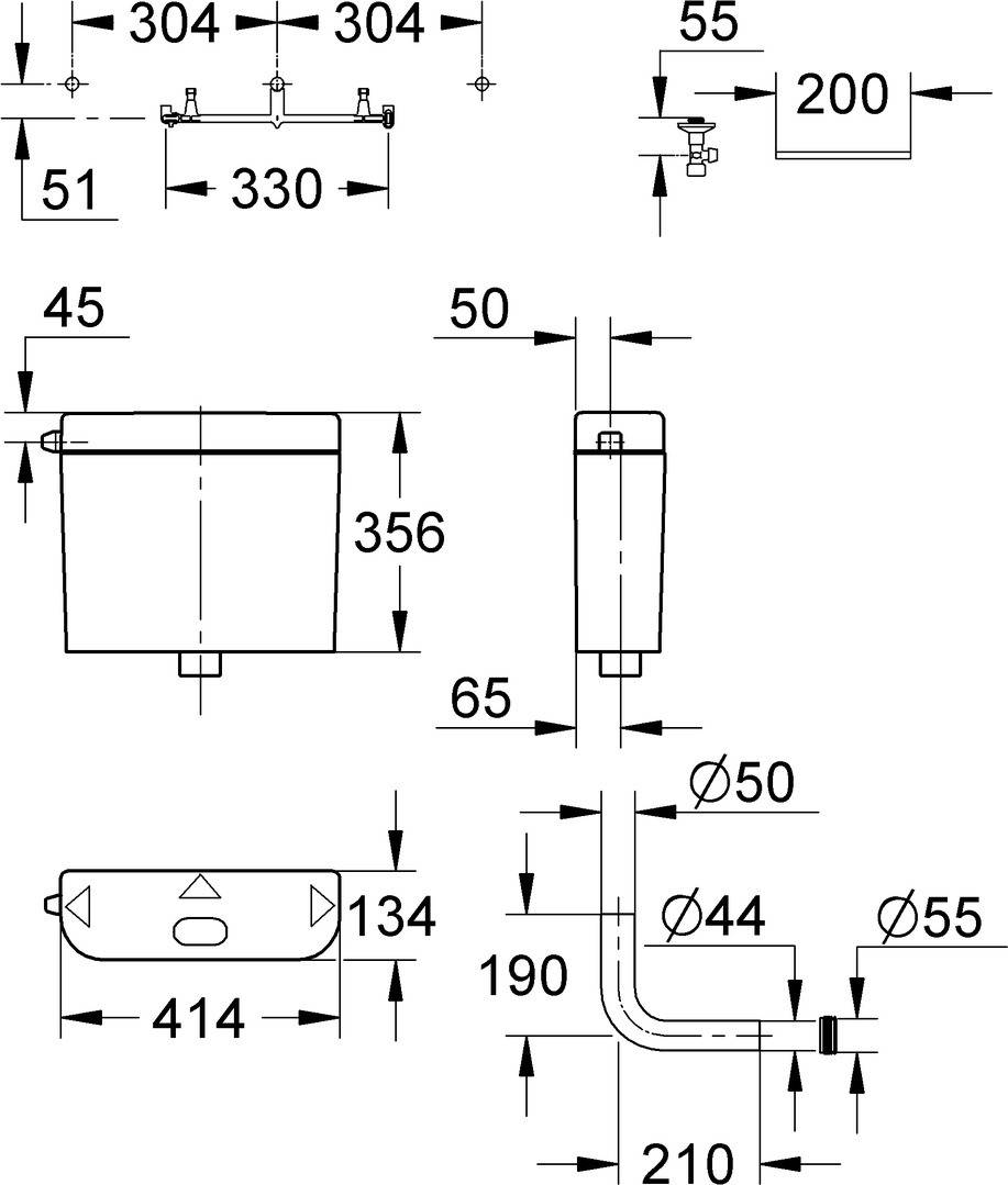 Grohe WC-Spülkasten 37355 Aufputz alpinweiß