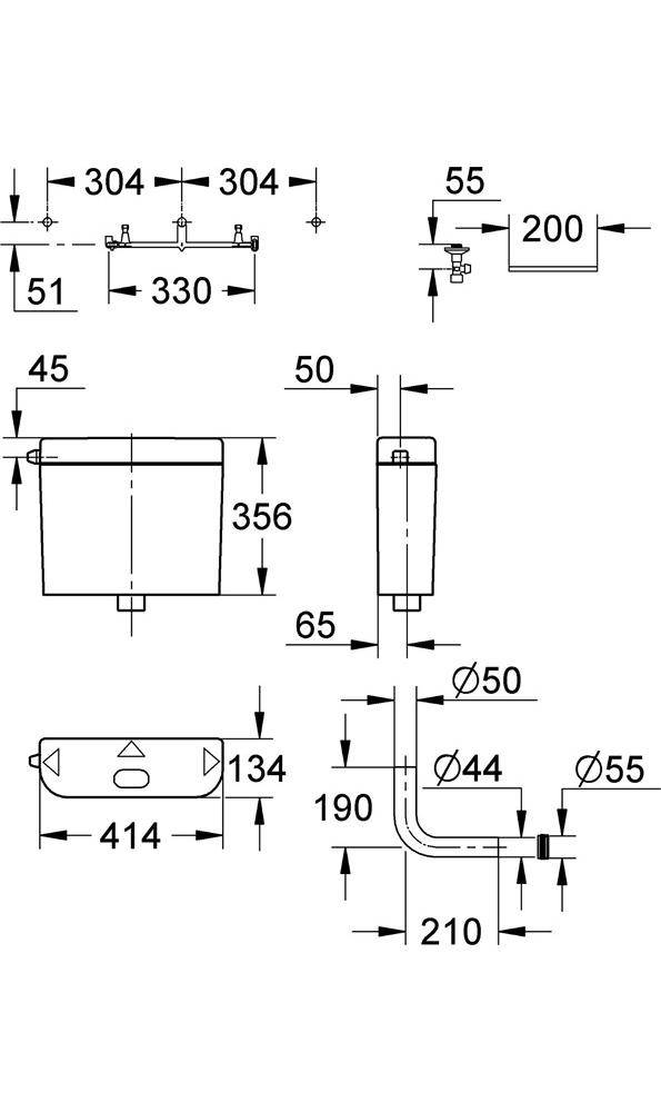 GROHE WC-Spülkasten 6-9 l einstb Aufputz we weiß