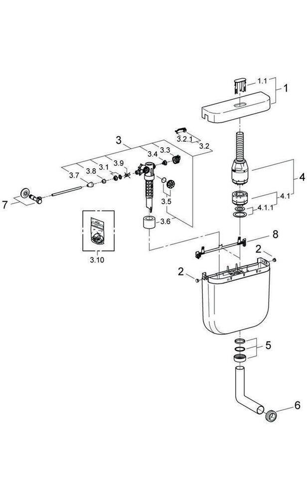 GROHE WC-Spülkasten 6-9 l einstb Aufputz we weiß