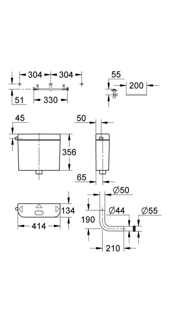 GROHE WC-Spülkasten 6-9 l einstb Aufputz we weiß