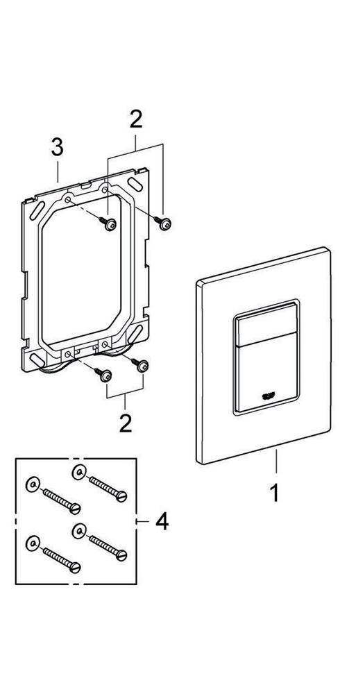 GROHE WC-Betätigung SKATE C 156x197mm alpinweiß