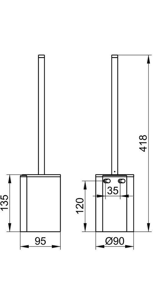 KEUCO Toilettenbürstengarnitur PLAN verchromt verchromt