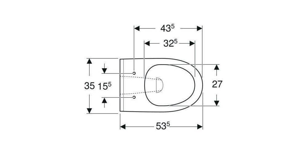 Geberit Wand-Tiefspül-WC RENOVA COMFORT erhöht, mit Spülrand weiß