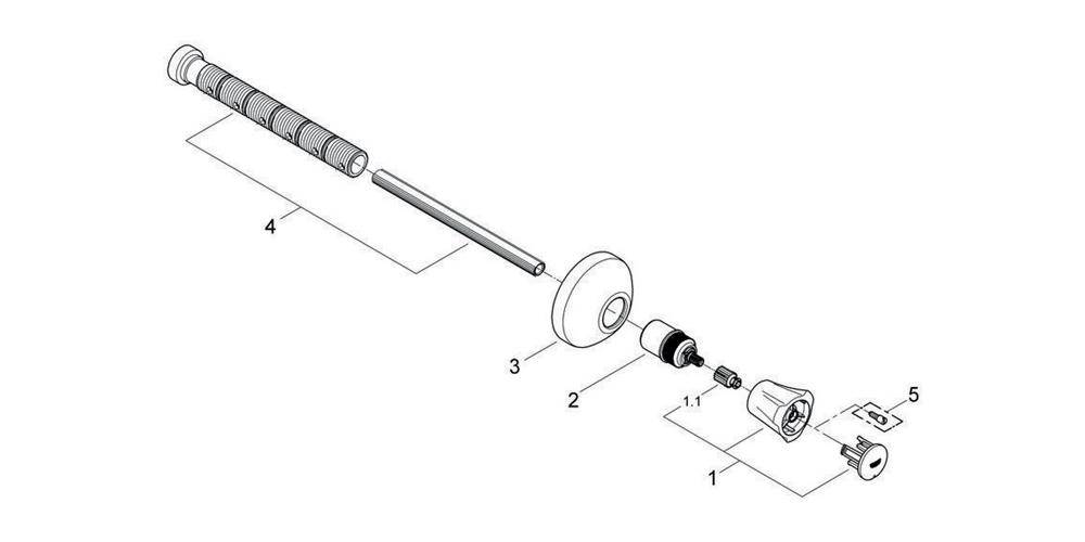 GROHE UP-Ventil-Oberbau COSTA Mark rot EBT 20-200mm chr