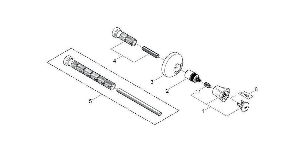 GROHE UP-Ventil-Oberbau COSTA Mark rot EBT 20-80mm chr