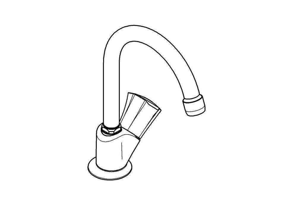 GROHE Standventil COSTA 1/2Zoll schwb Rohrausl. m Mousseur chr