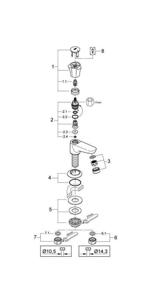 GROHE Standventil COSTA 1/2Zoll, Auslaufhöhe Unterkante 39mm chr