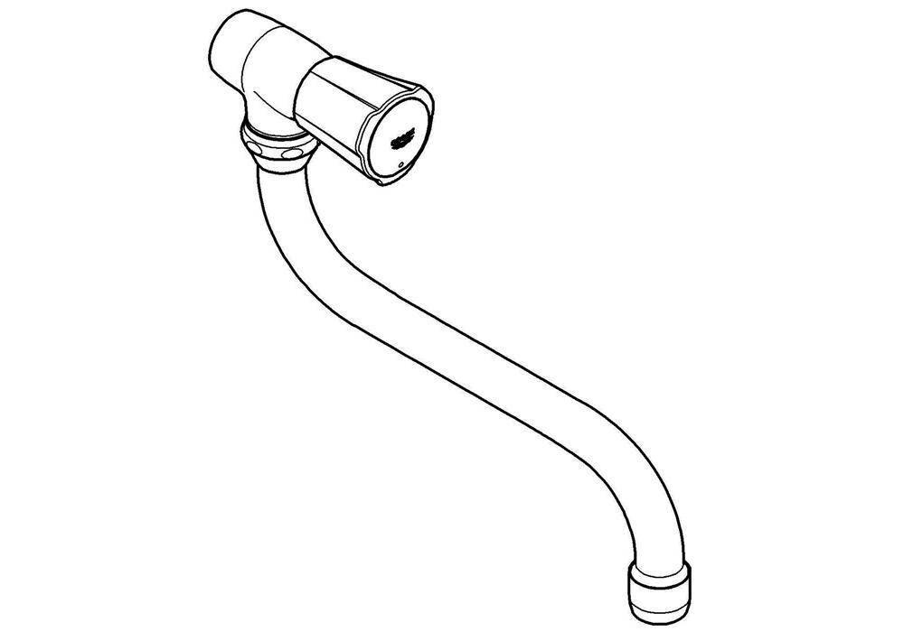 GROHE Auslaufventil COSTA 1/2Zoll, Markierung blau, schwenkbar chr