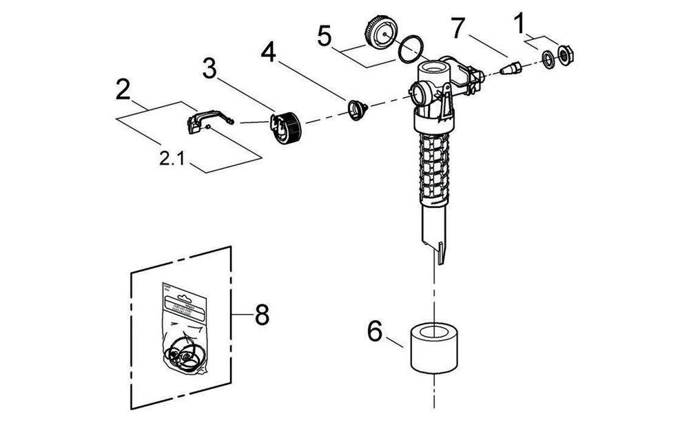 GROHE Füllventil f UP-Spülkasten 6 l