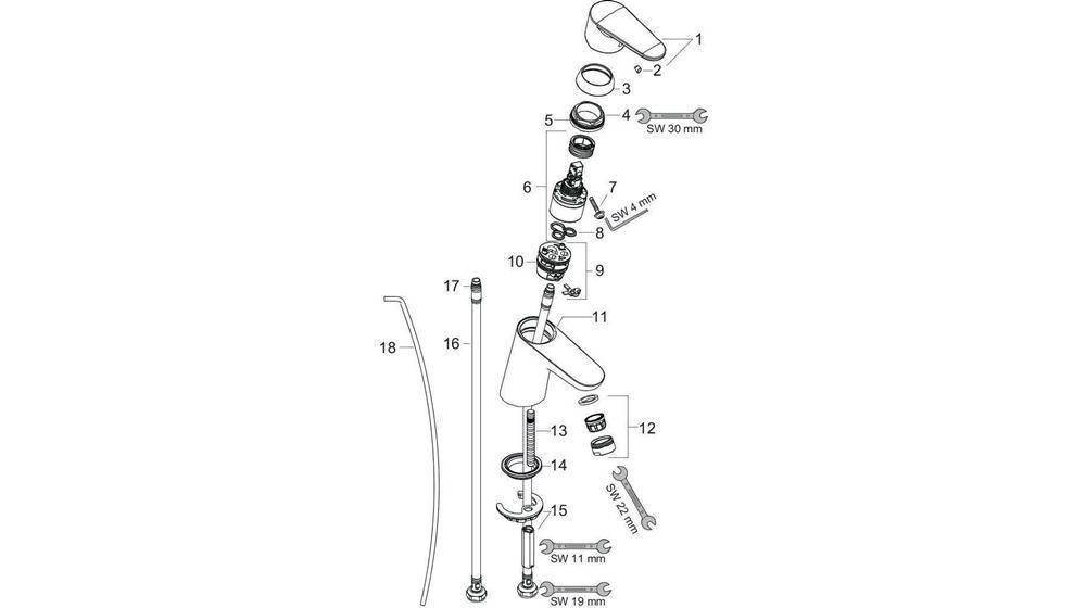 hansgrohe HG Einhebel-Waschtischmischer FOCUS 70 DN 15 m