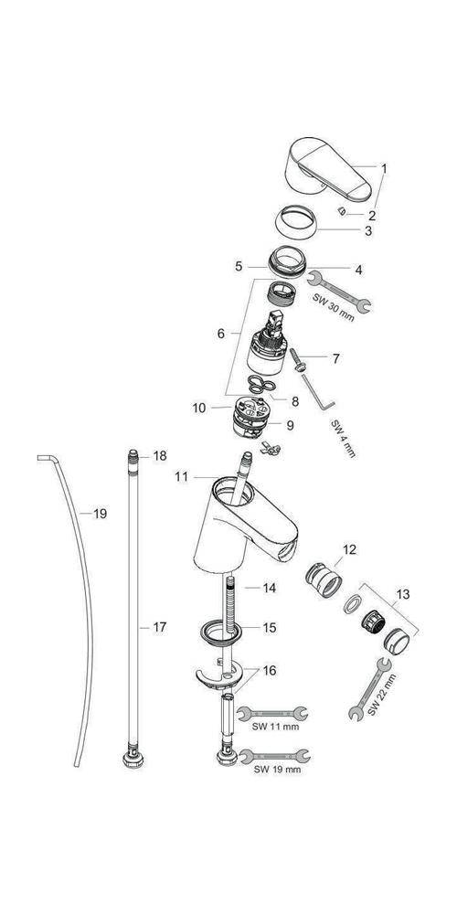 hansgrohe HG Einhebel-Bidetmischer FOCUS DN 15 m Zugst-Ablaufgarn. G
