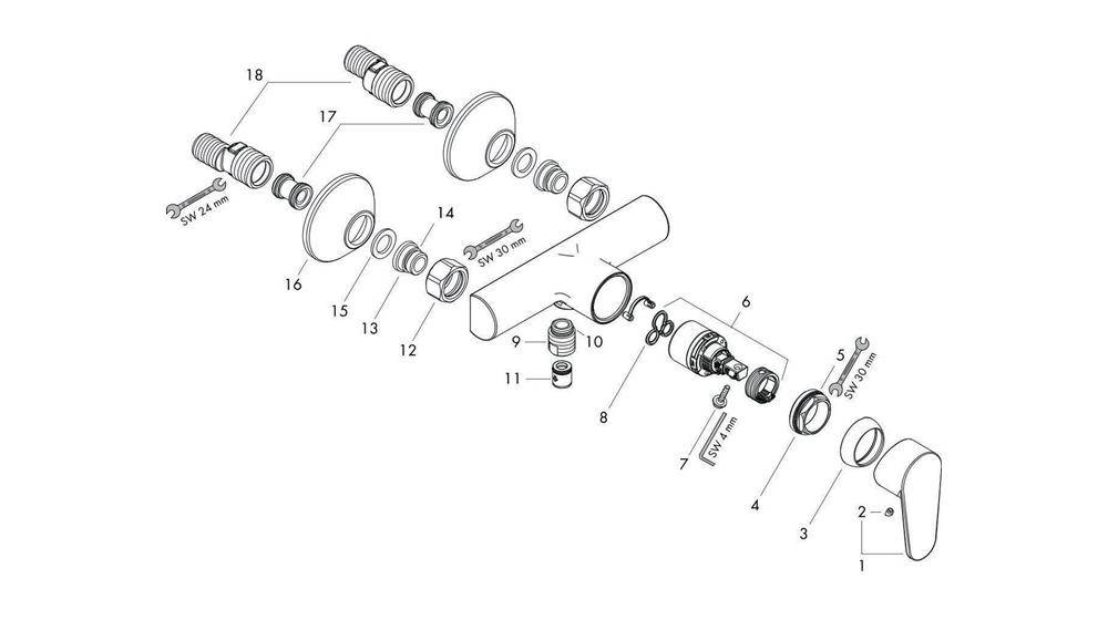 hansgrohe HG Einhebel-Brausemischer FOCUS Aufputz, DN 15 chrom